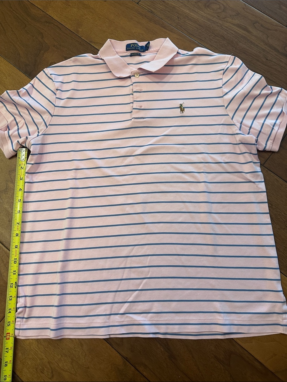 Polo by Ralph Lauren Light Pink Polo with Blue Stripes